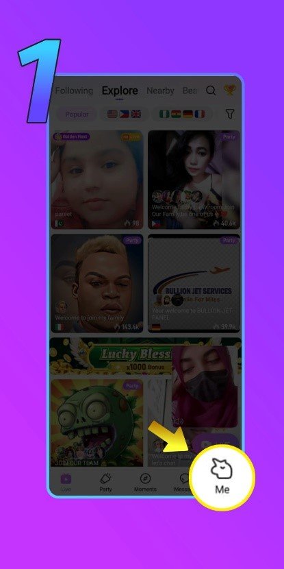 Crush Live Hosts and Agents Withdrawal Tutorial, Step 1 for Agent