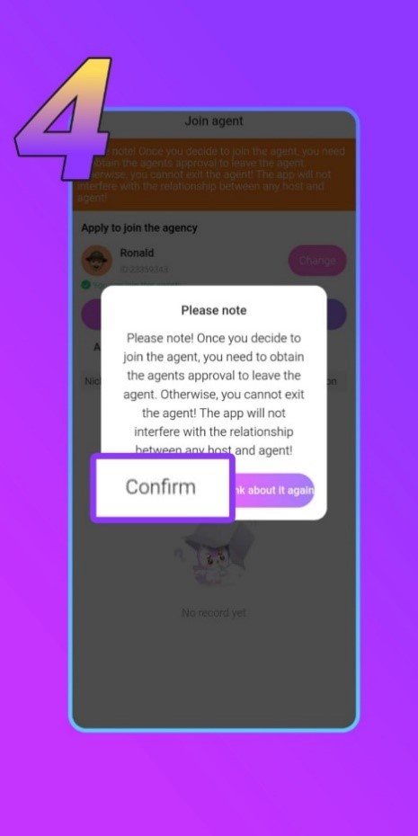 Step 4 on how to register as crush live host