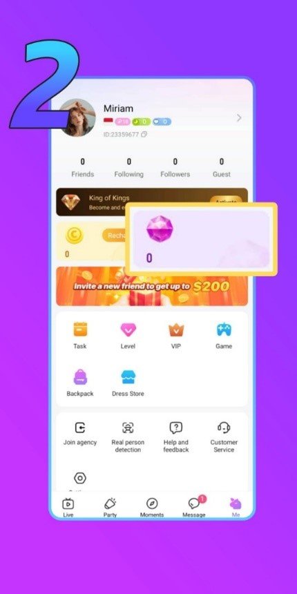 Crush Live Withdrawal Tutorial Step 1